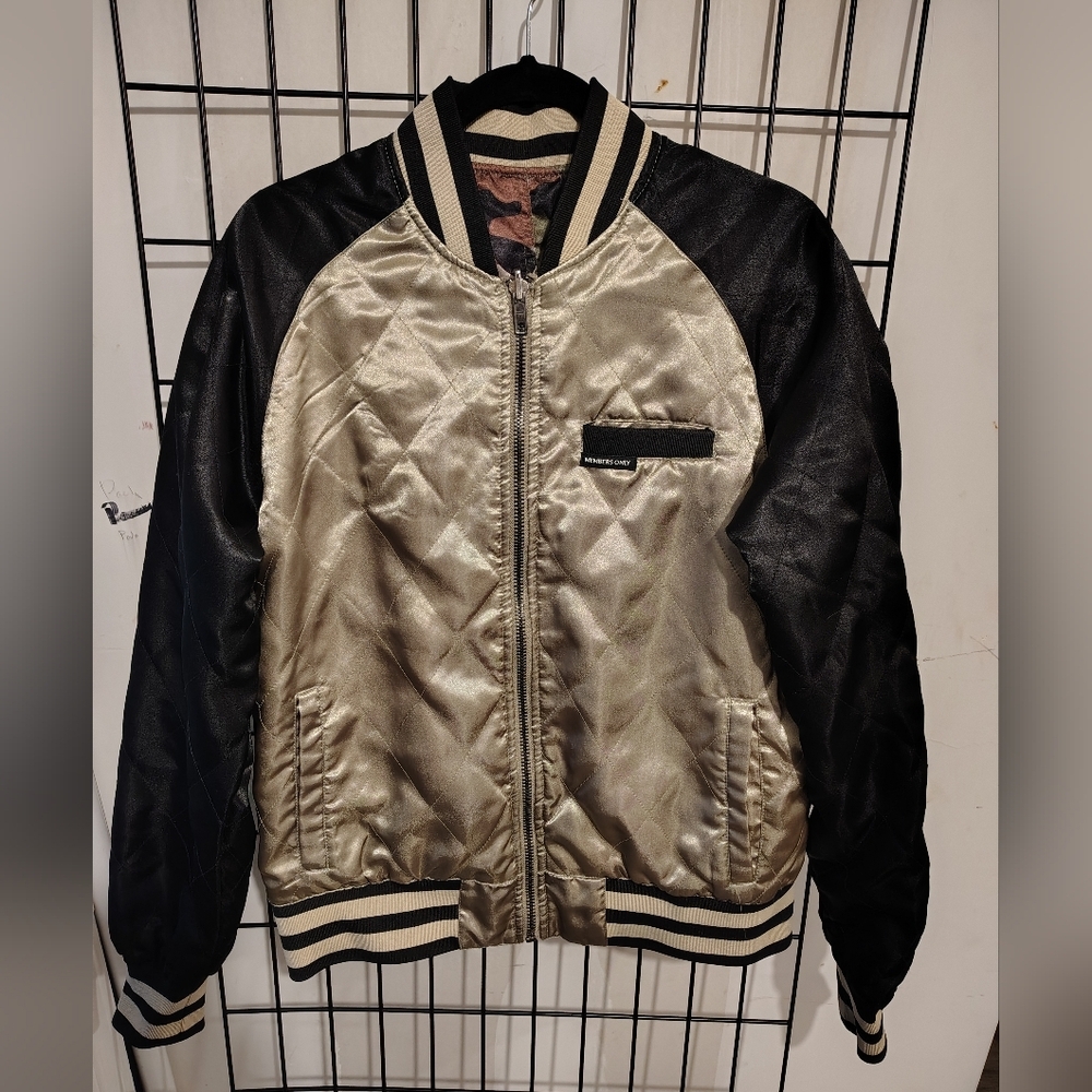 Members Only Skull & Bones 75 Printed Camo Reversible Bomber Jacket